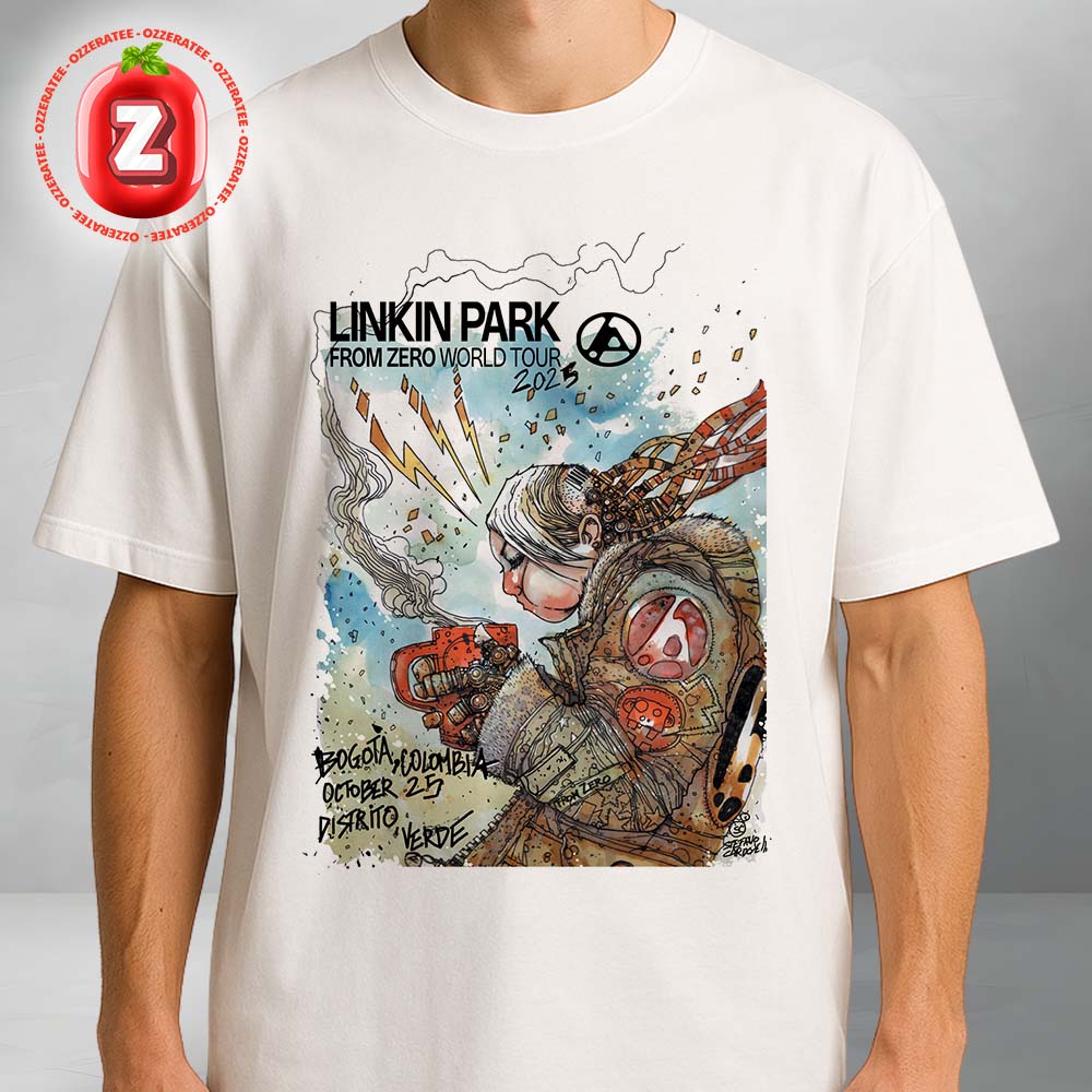 Linkin Park From Zero Tour Poster At Distrito Verde In Bogota DC On October 25 2025 From Zero World Tour Unisex T-Shirt Linkin Park From Zero Tour Poster At Distrito Verde In Bogota DC On October 25 2025 From Zero World Tour Unisex T-Shirt