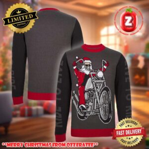 Live To Ride Motorcycle Santa Claus 2025 Ugly Christmas Sweater