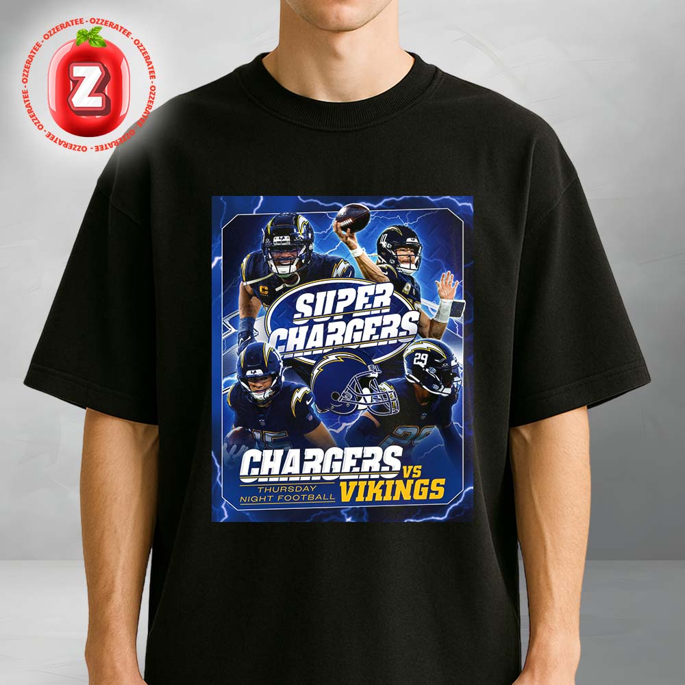 Los Angeles Chargers Vs Minnesota Vikings Game Poster Thursday Night Football NFL 2025 Unisex T-Shirt Los Angeles Chargers Vs Minnesota Vikings Game Poster Thursday Night Football NFL 2025 Unisex T-Shirt