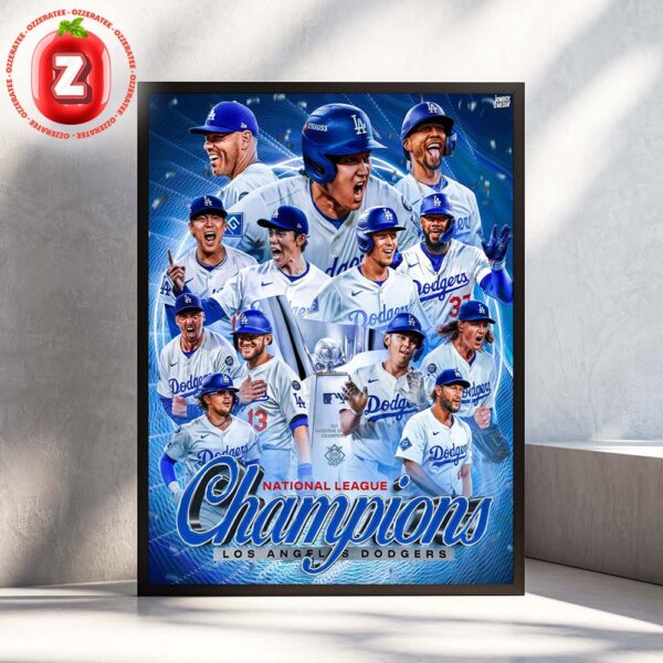 Los Angeles Dodgers Back To Back NL Champions Poster 2025 MLB Baseball Home Decor Poster Canvas