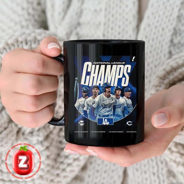 Los Angeles Dodgers National League Champions Poster 2025 MLB Baseball Coffee Ceramic Mug