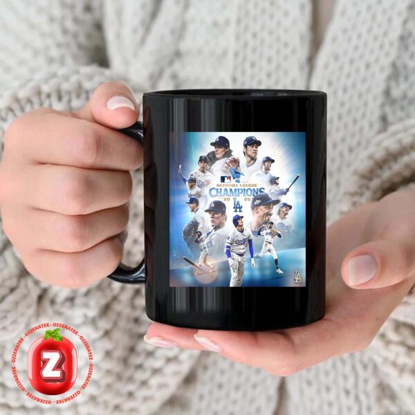 Los Angeles Dodgers National League Champs Poster 2025 MLB Postseason Baseball Coffee Ceramic Mug