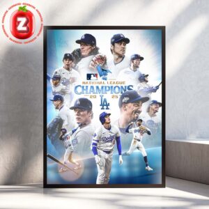 Los Angeles Dodgers National League Champs Poster 2025 MLB Postseason Baseball Home Decor Poster Canvas