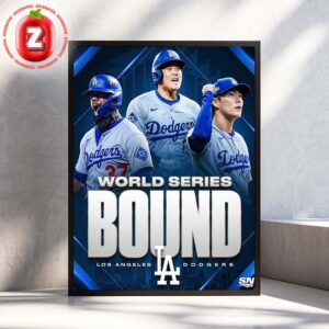 Los Angeles Dodgers Sweep Brewers Poster 2025 World Series Bound MLB Baseball Home Decor Poster Canvas