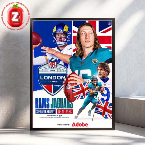 Los Angeles Rams Vs Jacksonville Jaguars Poster At NFL London Games In London On October 2025 Home Decor Poster Canvas