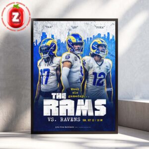 Los Angeles Rams vs Baltimore Ravens NFL Week 6 2025 Royal Tour Gameday Home Decor Poster Canvas