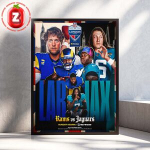 Los Angeles Rams vs Jacksonville Jaguars 2025 NFL London Game Poster Matchup Home Decor Poster Canvas