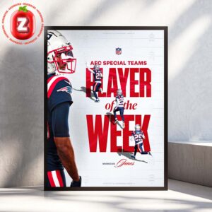Marcus Jones New England Patriots Player Of The Week AFC NFL Football 2025 Home Decor Poster Canvas