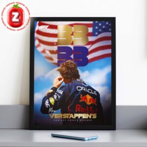 Max Verstappen 33 Out of 33 Points Celebration Weekend Poster Red Bull Racing F1 United States Grand Prix 2025 Home Decor Poster Canvas