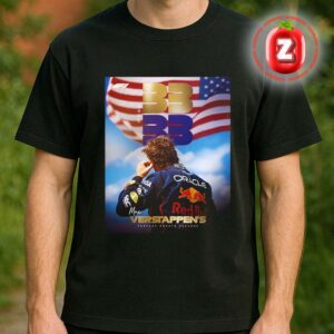 Max Verstappen 33 Out of 33 Points Celebration Weekend Poster Red Bull Racing F1 United States Grand Prix 2025 Unisex T-Shirt