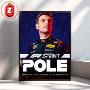 Max Verstappen Red Bull Racing Sprint Qualifying Poster At Circuit Of The Americas In Austin Texas 2025 F1 Pole Artwork Home Decor Poster Canvas