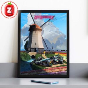 Mercedes AMG F1 Dutch Grand Prix Zandvoort Poster 2025 Windmill Scenic Art Print Home Decor Poster Canvas