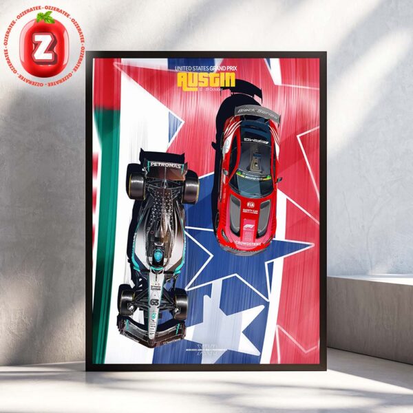 Mercedes AMG Petronas F1 Team Poster At Circuit Of The Americas In Austin On October 2025 United States Grand Prix Artwork Home Decor Poster Canvas