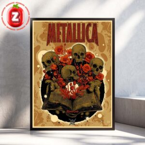 Metallica Concert Poster Artwork At Mama Said Special Edition In Los Angeles California On October 2025 Skull And Flowers Theme Home Decor Poster Canvas
