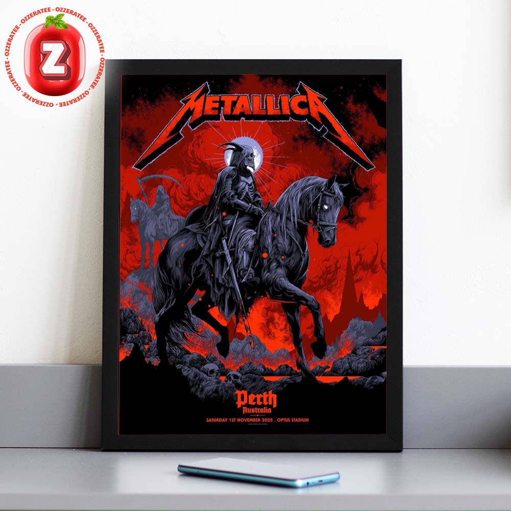 Metallica M72 Perth Pop-Up Shop Poster For Australia At AU Australia Optus Stadium On November 1 2025 Ken Taylor Artwork Home Decor Poster Canvas Metallica M72 Perth Pop-Up Shop Poster For Australia At AU Australia Optus Stadium On November 1 2025 Ken Taylor Artwork Home Decor Poster Canvas