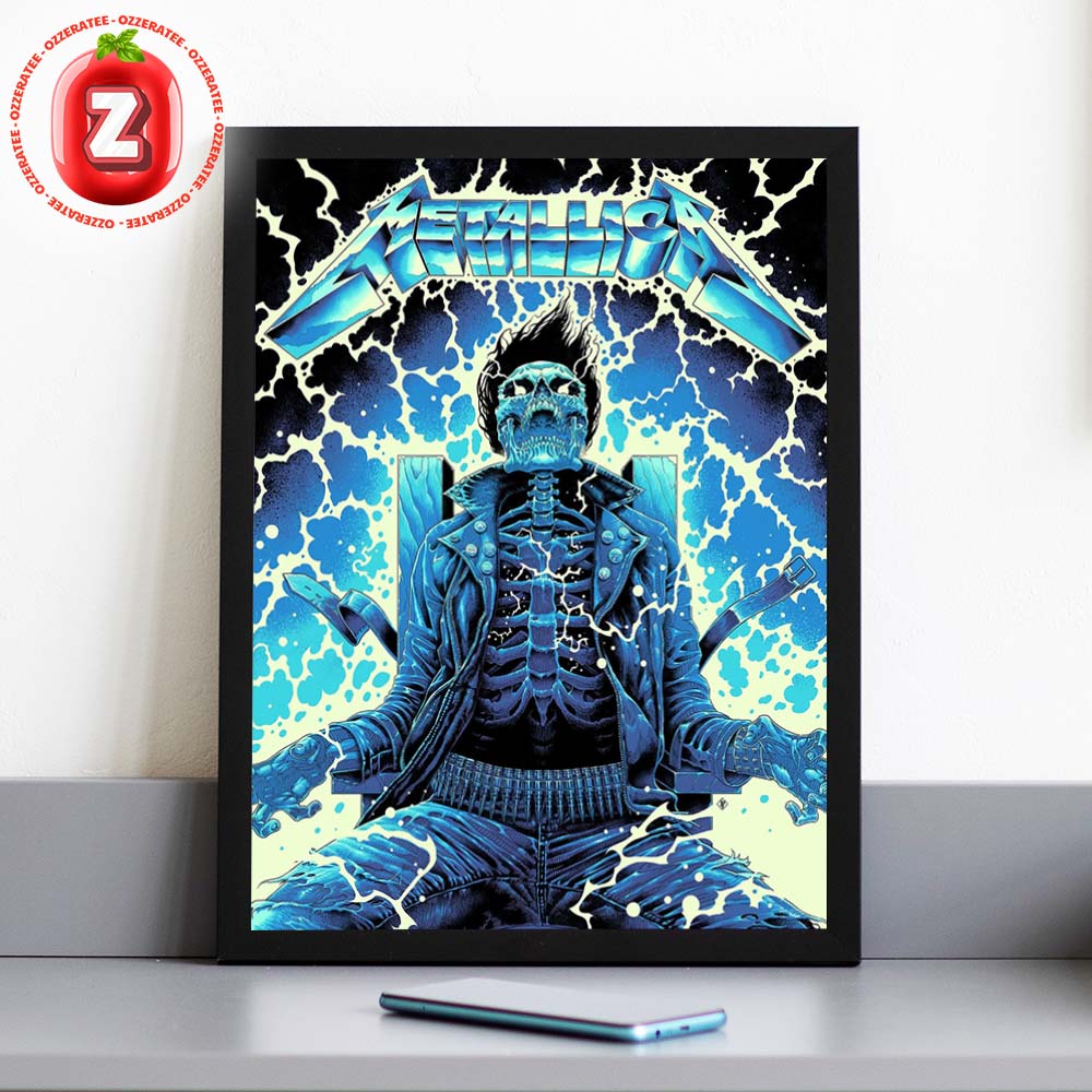 Metallica M72 Perth Ride The Lightning Skeleton Art 2025 Pop Up Shop For Optus Stadium Perth In Australia Home Decor Poster Canvas