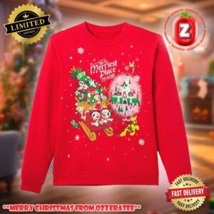 Mickey Mouse And Friends The Merriest Place on Earth Pullover Sweatshirt for Adults 2025
