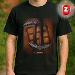 Minecraft Movie Poster Official Teaser Release On July 23 2027 Legendary Studio Pixel Pickaxe Artwork Unisex T-Shirt
