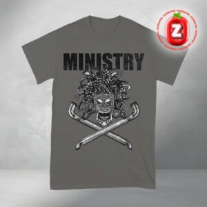 Ministry Exhausted Head T-Shirt Industrial Metal Band Graphic Tee 90s Rock Style