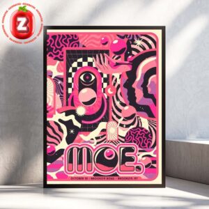 Moe. Tour Poster At Brooklyn Bowl In New York On October 10 2025 Rock The Pink Edition Psychedelic Artwork Home Decor Poster Canvas