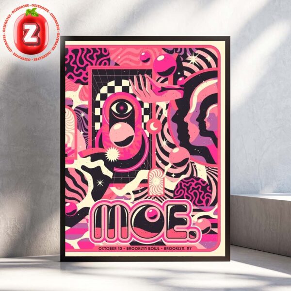 Moe. Tour Poster At Brooklyn Bowl In New York On October 10 2025 Rock The Pink Edition Psychedelic Artwork Home Decor Poster Canvas