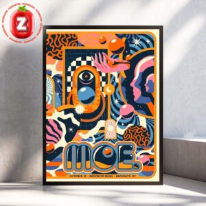 Moe. Tour Poster At Brooklyn Bowl In New York On October 10 2025 Standard Version Psychedelic Artwork Home Decor Poster Canvas