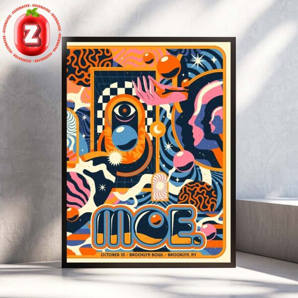 Moe. Tour Poster At Brooklyn Bowl In New York On October 10 2025 Standard Version Psychedelic Artwork Home Decor Poster Canvas