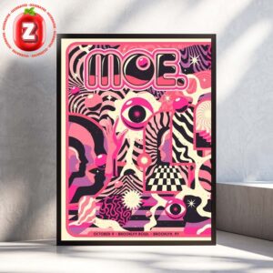 Moe. Tour Poster At Brooklyn Bowl In New York On October 9 2025 Rock The Pink Edition Psychedelic Artwork Home Decor Poster Canvas