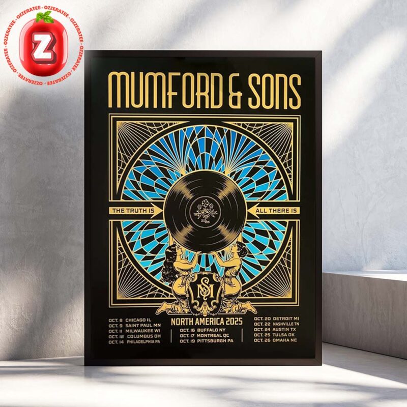 Mumford And Sons Tour Poster The Truth Is All There Is Across North America October 2025 Vinyl Record Art Deco Design Home Decor Poster Canvas