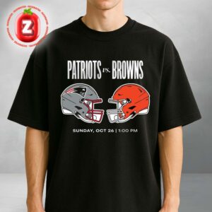 New England Patriots Vs Cleveland Browns Game Poster NFL Week 8 Matchup Football 2025 Unisex T-Shirt