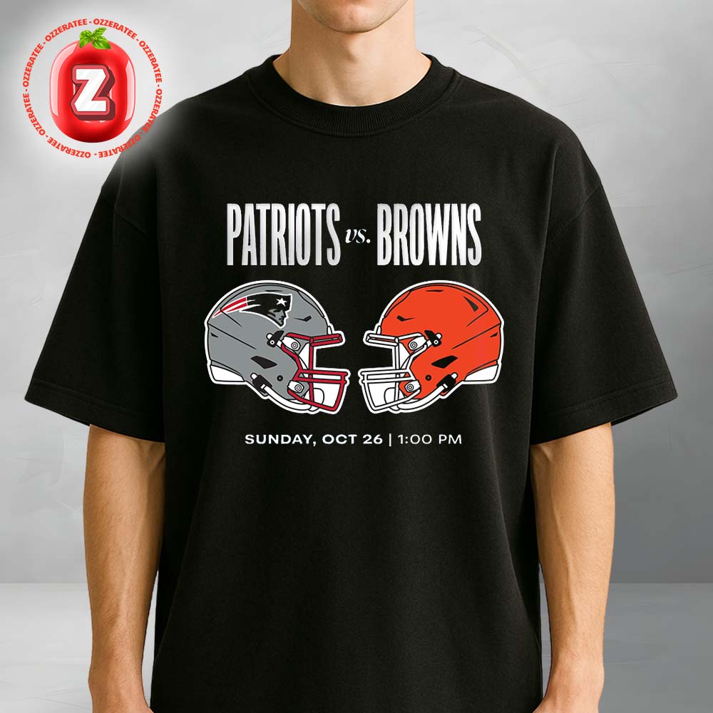 New England Patriots Vs Cleveland Browns Game Poster NFL Week 8 Matchup Football 2025 Unisex T-Shirt New England Patriots Vs Cleveland Browns Game Poster NFL Week 8 Matchup Football 2025 Unisex T-Shirt