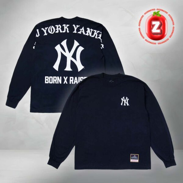 New York Yankees Mitchell & Ness Born X Raised in New York All Over Print Long Sleeve Arch