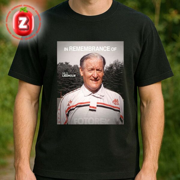 Nils Liedholm Football Legend Tribute Poster At AC Milan In Italy On 2025 Memorial Commemorative Artwork Unisex T-Shirt