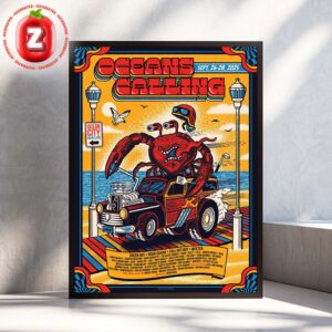 Oceans Calling Festival Music Poster At Ocean City Boardwalk In Maryland On September 26 2025 Beach Crab Car Theme Home Decor Poster Canvas