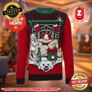 One Night Santa Claus Only LED Light-Up Ugly Christmas Sweater 2025