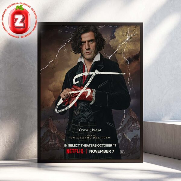 Oscar Isaac Frankenstein Reimagined 2025 by Guillermo del Toro Gothic Horror Revival Netflix Film Home Decor Poster Canvas