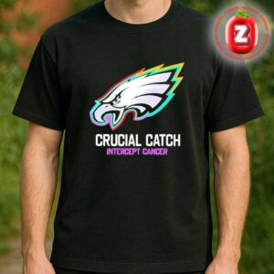 Philadelphia Eagles Crucial Catch Intercept Cancer Logo NFL 2025 Season Unisex T-Shirt