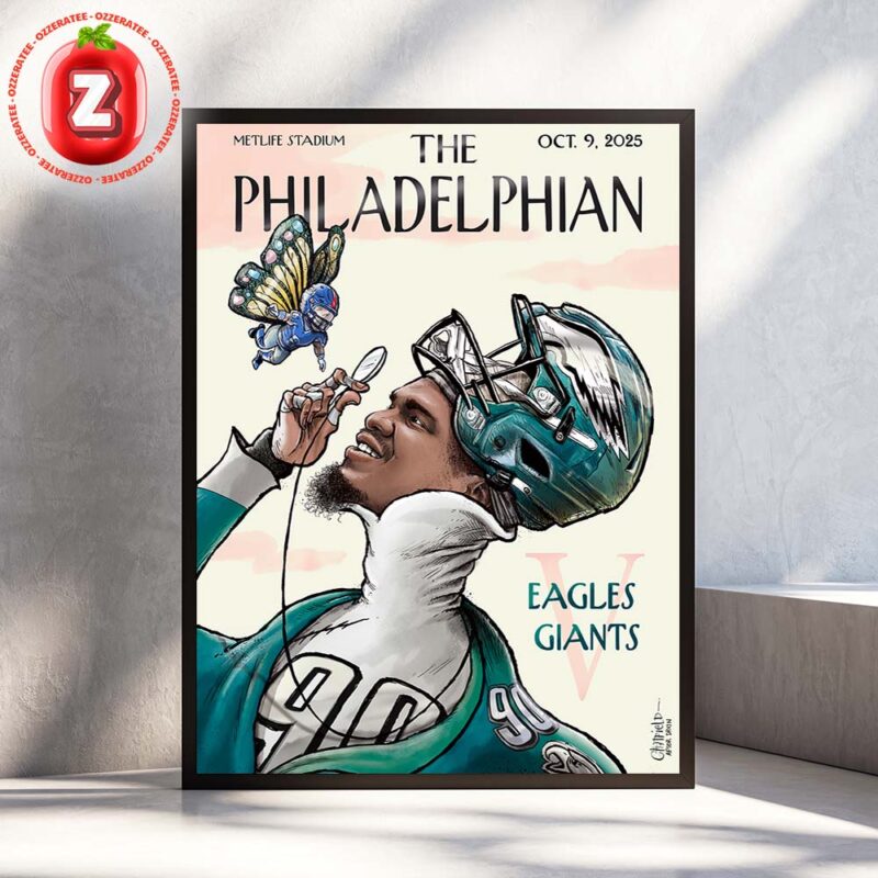 Philadelphia Eagles Poster The Philadelphian Vs New York Giants At MetLife Stadium On October 9 2025 Game Day Artwork Home Decor Poster Canvas