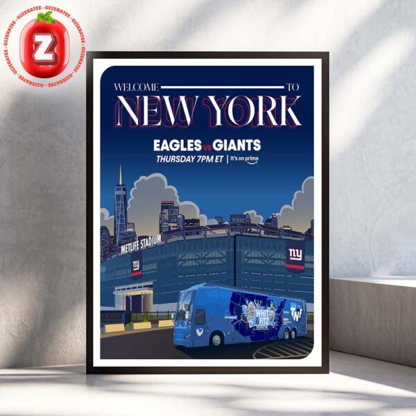 Philadelphia Eagles vs New York Giants At MetLife Stadium In New York On Thursday Night Football 2025 Poster TNF On Prime Home Decor Poster Canvas