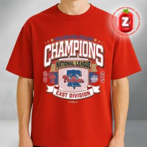 Philadelphia Phillies Red 2025 Division Champions Franklin Unisex T-Shirt
