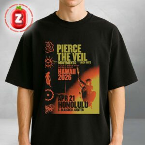 Pierce The Veil Tour Poster At S Blaisdell Center In Honolulu Hawaii On April 21 2026 I Cant Hear You World Tour Design Unisex T-Shirt
