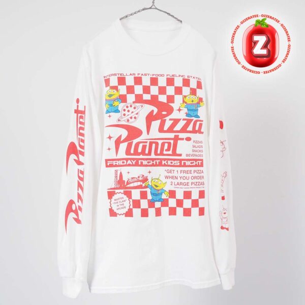 Pizza Planet Long Sleeve Shirt Toy Story Alien Arcade Retro Graphic Top