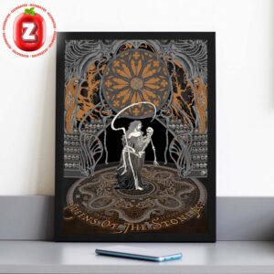 Queens Of The Stone Age Concert Poster At Le Grand Rex In Paris France On October 20 2025 Gothic Skeleton Artwork Home Decor Poster Canvas