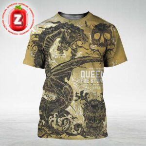 Queens Of The Stone Age Concert Poster The Catacombs Tour At Boch Center Wang Theatre In Boston October 2025 Mythical Dragon Artwork All Over Print Shirt