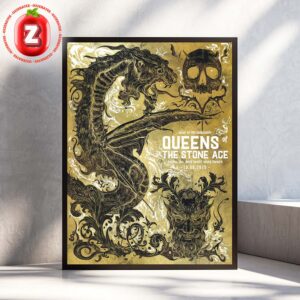 Queens Of The Stone Age Concert Poster The Catacombs Tour At Boch Center Wang Theatre In Boston October 2025 Mythical Dragon Artwork Home Decor Poster Canvas