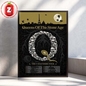 Queens Of The Stone Age Tour Dates Poster The Catacombs Tour Across Europe October 2025 Skull Roots Artwork Home Decor Poster Canvas