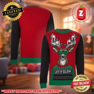 Santa Claus Let It Glow Reindeer LED Light-Up Ugly Christmas