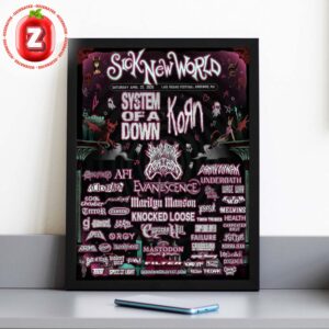 Sick New World Festival Poster At Las Vegas Festival Grounds On April 25 2026 Heavy Metal Rock Lineup Artwork Home Decor Poster Canvas
