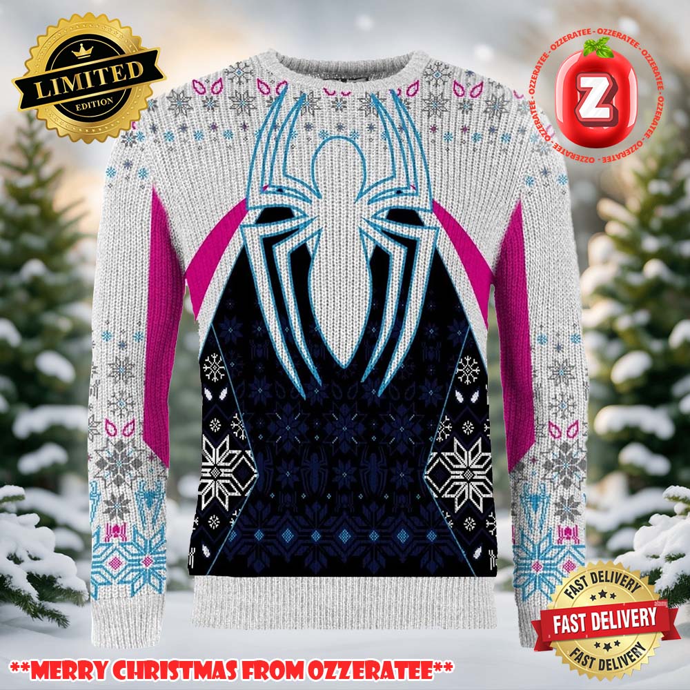 Spider Girl Spider Gwen Ghost Of Multiverse Present Ugly Christmas Sweater 2025