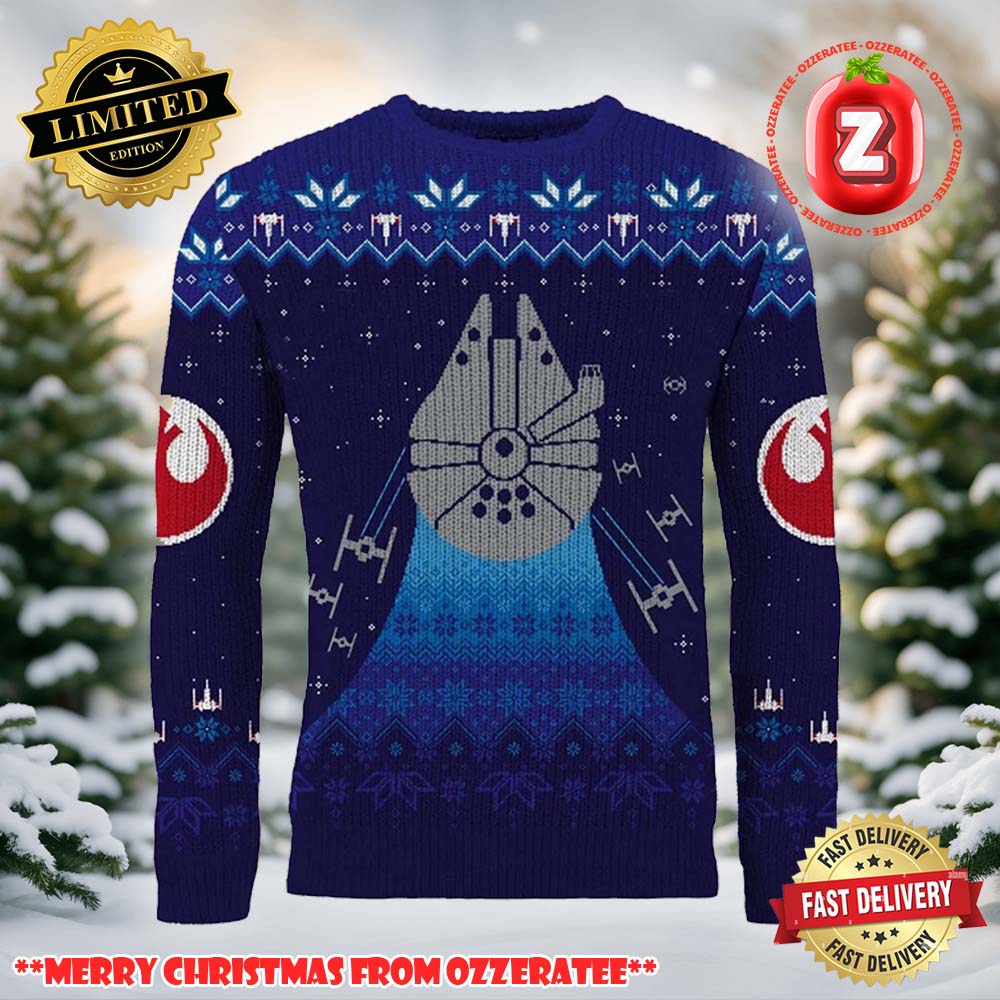 Star Wars Frosty Falcon 2025 Ugly Christmas Sweater Star Wars Frosty Falcon 2025 Ugly Christmas Sweater